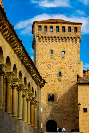 Segovia, Spain. September 14, 2022 - TorreÃ³n de Lozoya, or tower of the Lozoya palaceのeditorial素材