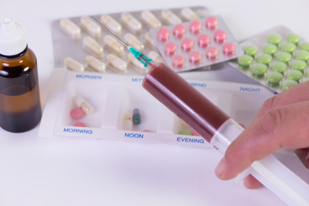 Medications as Cut on white backgroundの写真素材
