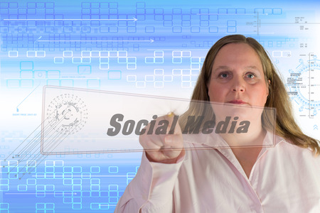 

Woman with  Social Media signの写真素材
