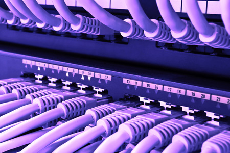 Network LAN patch panelの写真素材