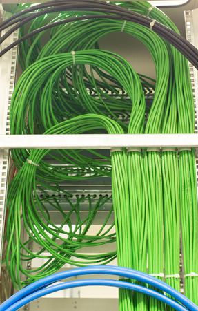 Network LAN patch panelの写真素材