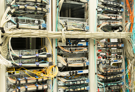 Server rack in data centerの写真素材