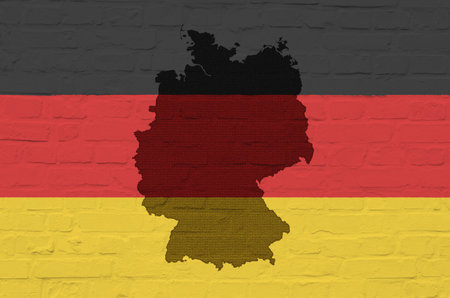 Germany flag on a white stone wall