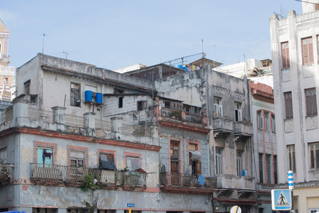 Havana sidestreet and old buildingsのeditorial素材