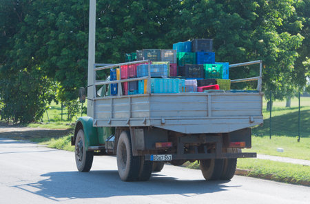 classic truck on the streets of Havanaのeditorial素材