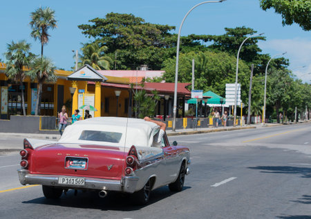 classic car on the streets of Varaderoのeditorial素材