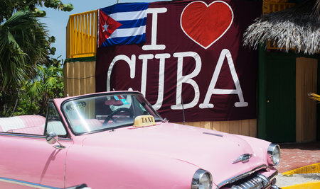 classic car on the streets of Varaderoのeditorial素材