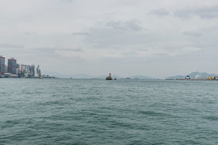 Hong Kong skyline and Victoria Harborのeditorial素材