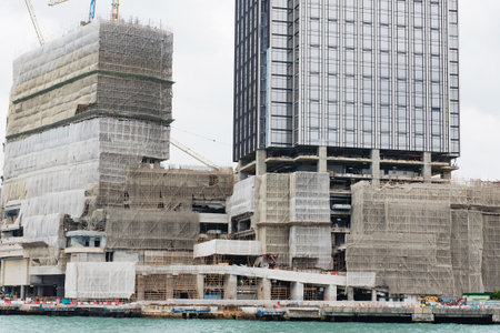 Hong Kong building is being rebuiltのeditorial素材