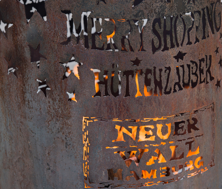 Fire tonne at Christmas in the Hamburg City centerの写真素材