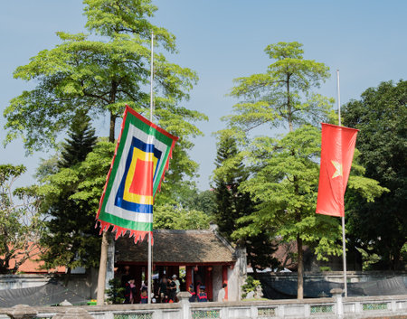 Temple of Literature, the van Mieu, in the center of Hanoaiのeditorial素材