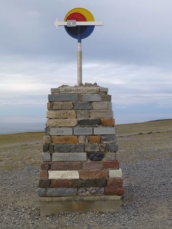 Landscape and rivers in Norway at Nordcapの写真素材