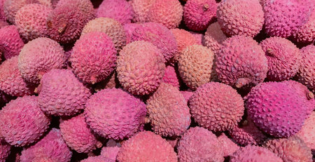 lychee fruit on a fruit and vegetable market