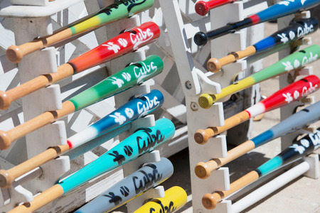 Baseball bat with inscription Cubaの写真素材