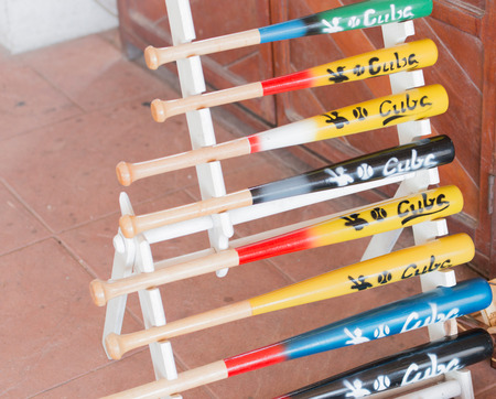 Baseball bat with inscription Cubaの写真素材