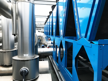 Refrigeration system and heat pump with pipeline of air conditioningの写真素材