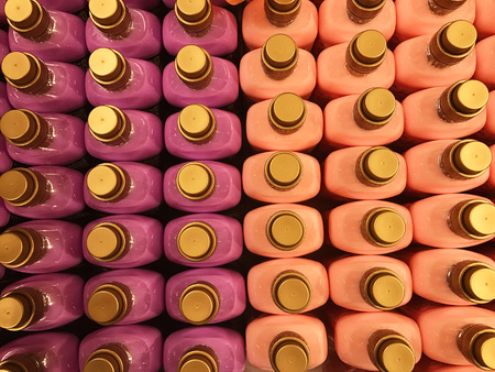 Wash chemical detergent in bright colors for clothesの写真素材