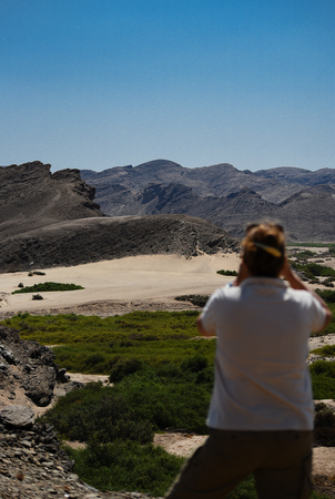 Etosha National Park Mountain landscape in Namibia South Africaの写真素材