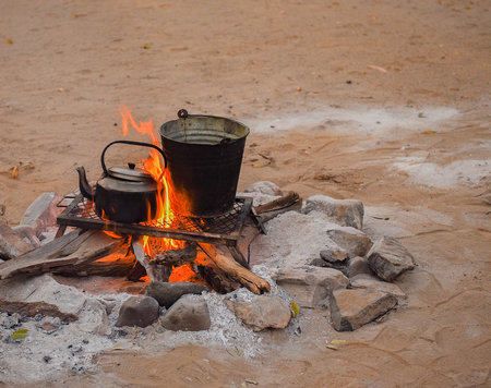 Bonfire in Etosha national park in Namibia South Africa