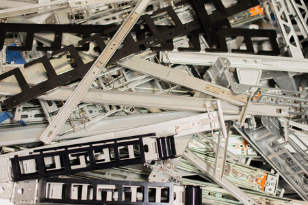 Old metal and aluminum on a pile for disposal
