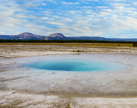 Yellowstone National Park USA and geothermal springsの写真素材
