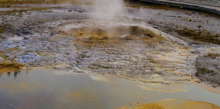 Yellowstone National Park USA and geothermal springsの写真素材