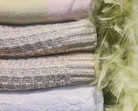 Alpaca fabrics and mohair wool as a texture
