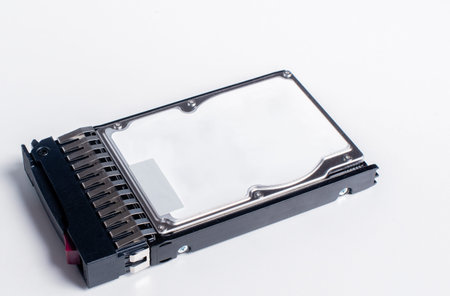 SAS Hard disk read and write head in the macro shot