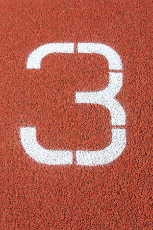 Runway mark on an athletics trackの写真素材