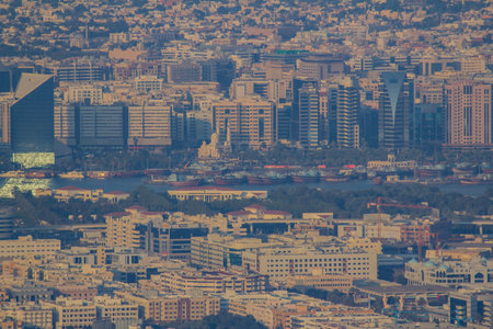 Dubai skyline as aerial viewのeditorial素材