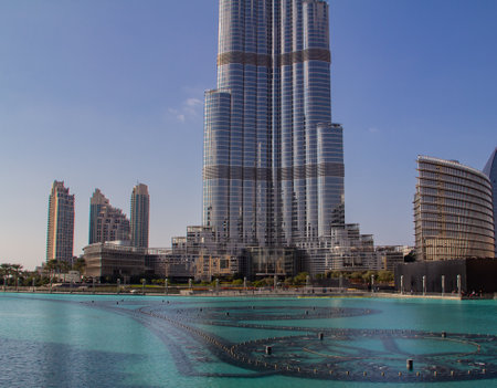 Burj Khalifa skyscraper in the center of Dubaiのeditorial素材