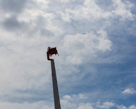 Carousel of the Giant Booster Rides at the Hamburg Harbor Festivalのeditorial素材