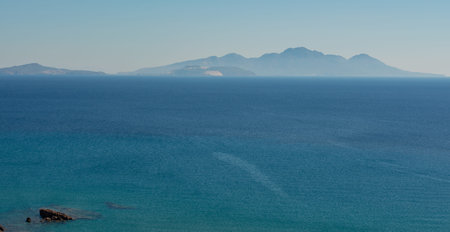 Mediterranean coastal landscape in the south of the island Kos Greece