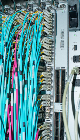 Network switch and network fiber optic fiber in a data center