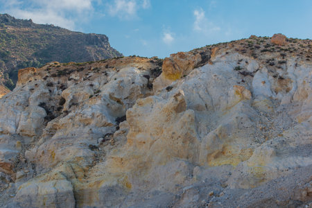 Volcanic crater Stefanos in the Lakki valley of the island Nisyros Greeceの写真素材
