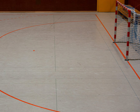 Handball hall floor in a gym