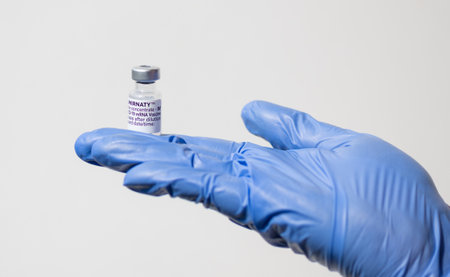 Vaccine box with the vaccine COVID-19 mRNA COMIRNATY from BioNTechのeditorial素材