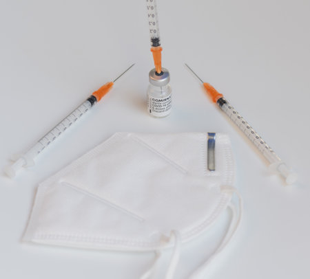 Vaccine box with the vaccine COVID-19 mRNA COMIRNATY from BioNTechのeditorial素材