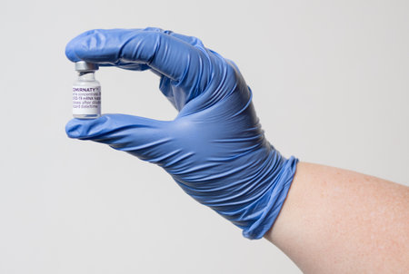 Vaccine box with the vaccine COVID-19 mRNA COMIRNATY from BioNTechのeditorial素材
