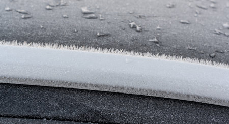 Ice crystals on a car roof