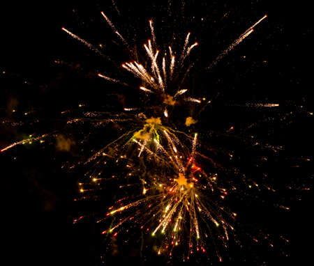 abstract sparks from a New Year's fireworks for backgroundsの写真素材