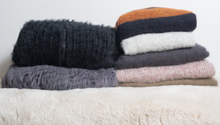 sweater made of alpaca, angora and mohair wool for the cold winter seasonの写真素材