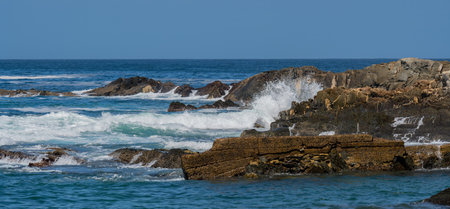 Indian Ocean and the coast at Tsitsikamma South Africaの写真素材