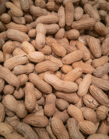 Peanuts on the market stall in winter time