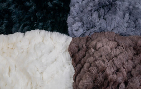Rabbit fur black, brown, gray, white for background useの写真素材