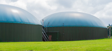 Biogas plant for power generation and energy generationの写真素材