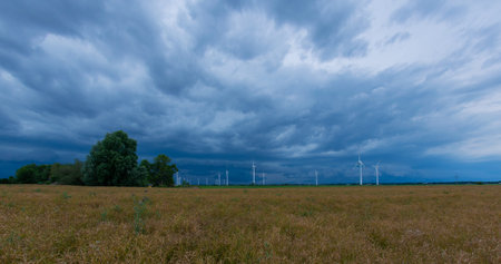 Roll cloud gathers into a storm in the skyの写真素材