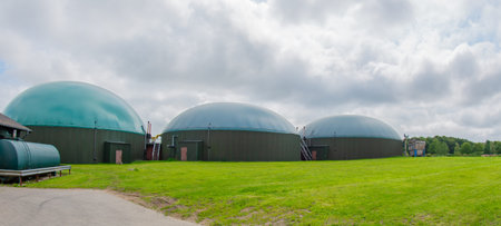 Biogas plant for power generation and energy generationの写真素材