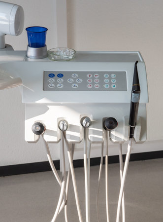 Treatment devices and dental care accessories in a dental practiceの写真素材