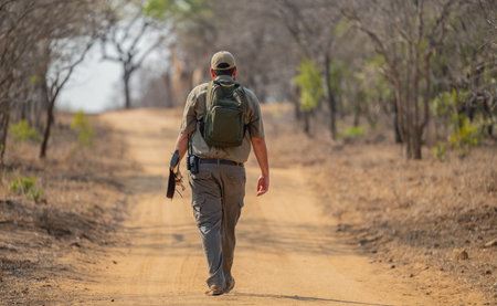 Safari bush walk with a safari guide in Kruger National Park South Africa